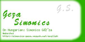 geza simonics business card
